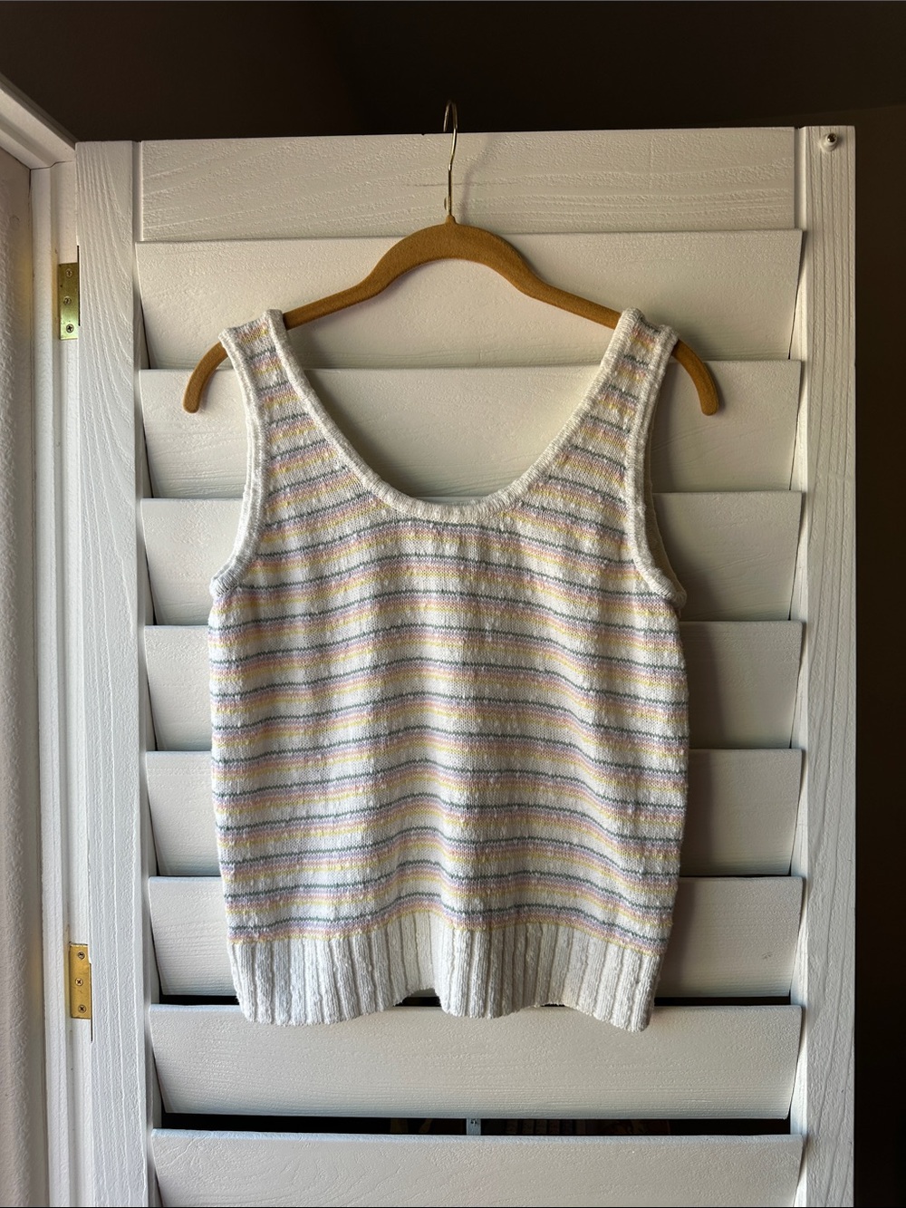 LOFT Striped Knit Tank Top Vintage Medium